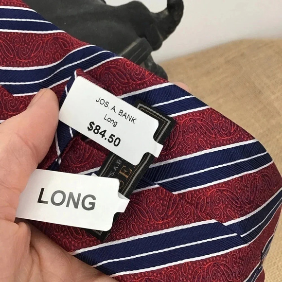 Joseph A. Bank Men’s Reserve Striped 100% Silk Tie NWT - Picture 5 of 6